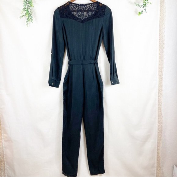 ONLY Front Pockets Long Romper Tie up Skull Head Button Lace Back - Picture 6 of 12